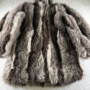 Vintage Chess King Women's Fur Coat Jacket Zip Size 36 / Small RARE DESIGNER